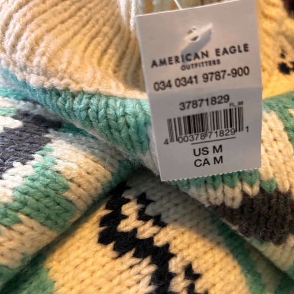 NWT AE Oversized Fairisle Mock Neck Women's Sweater Size Medium - Picture 13 of 13